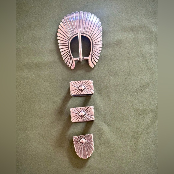 Vintage 3/4” Sterling Silver Buckle Set.  Signed MP - Picture 11 of 11